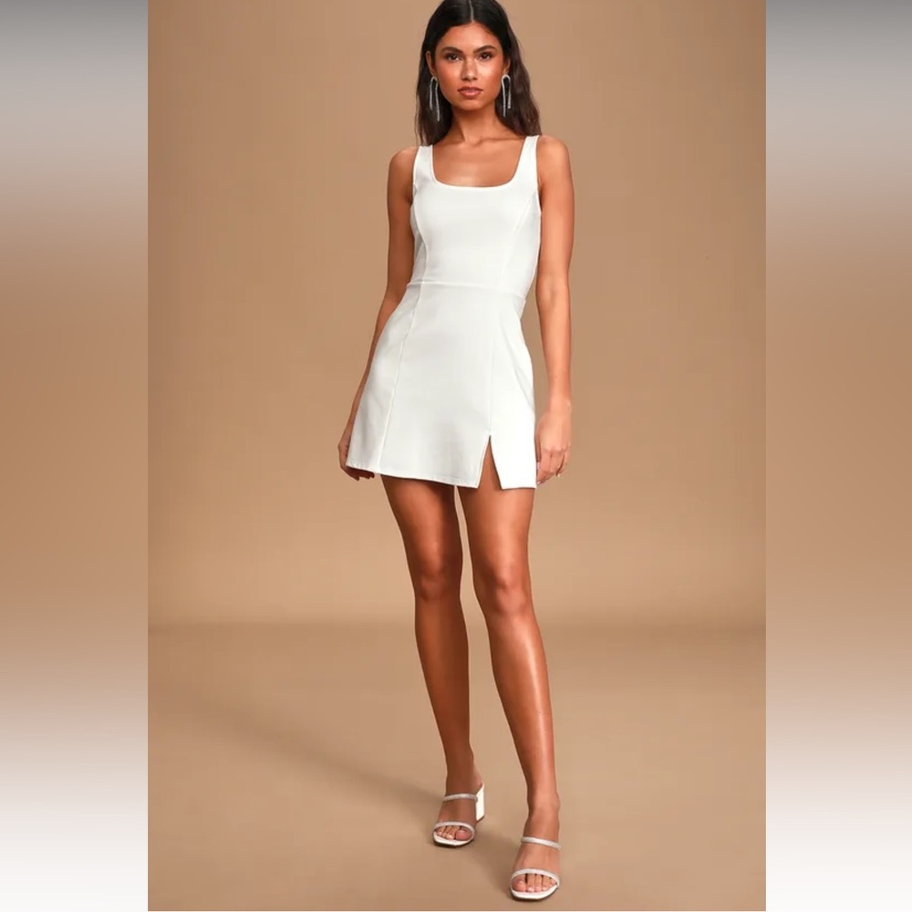White sleeveless minidress